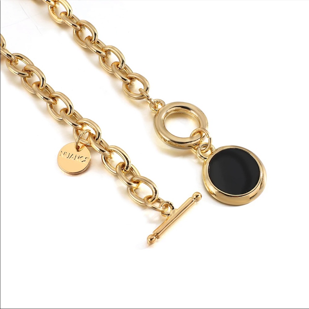NEW 18K GOLD CHAIN TOGGLE NECKLACE - Picture 8 of 10